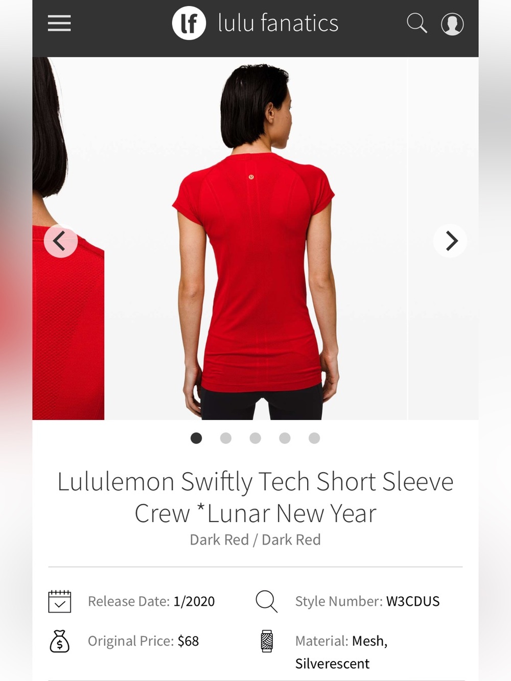 lululemon athletica Swiftly Tech Short Sleeve Crew - Red
